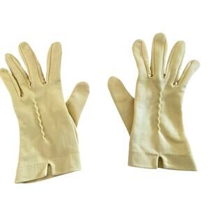 Vintage Pale Yellow Gloves, Formal Gloves